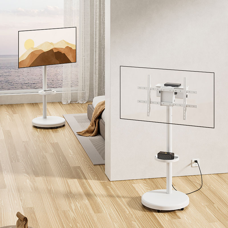 ST38 Heavy-Duty Rolling TV Floor Stand with Storage Case & Shelf