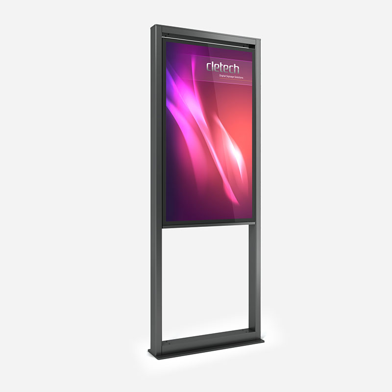 T1 Single Sided Digital Signage Outdoor Totem Enclosure
